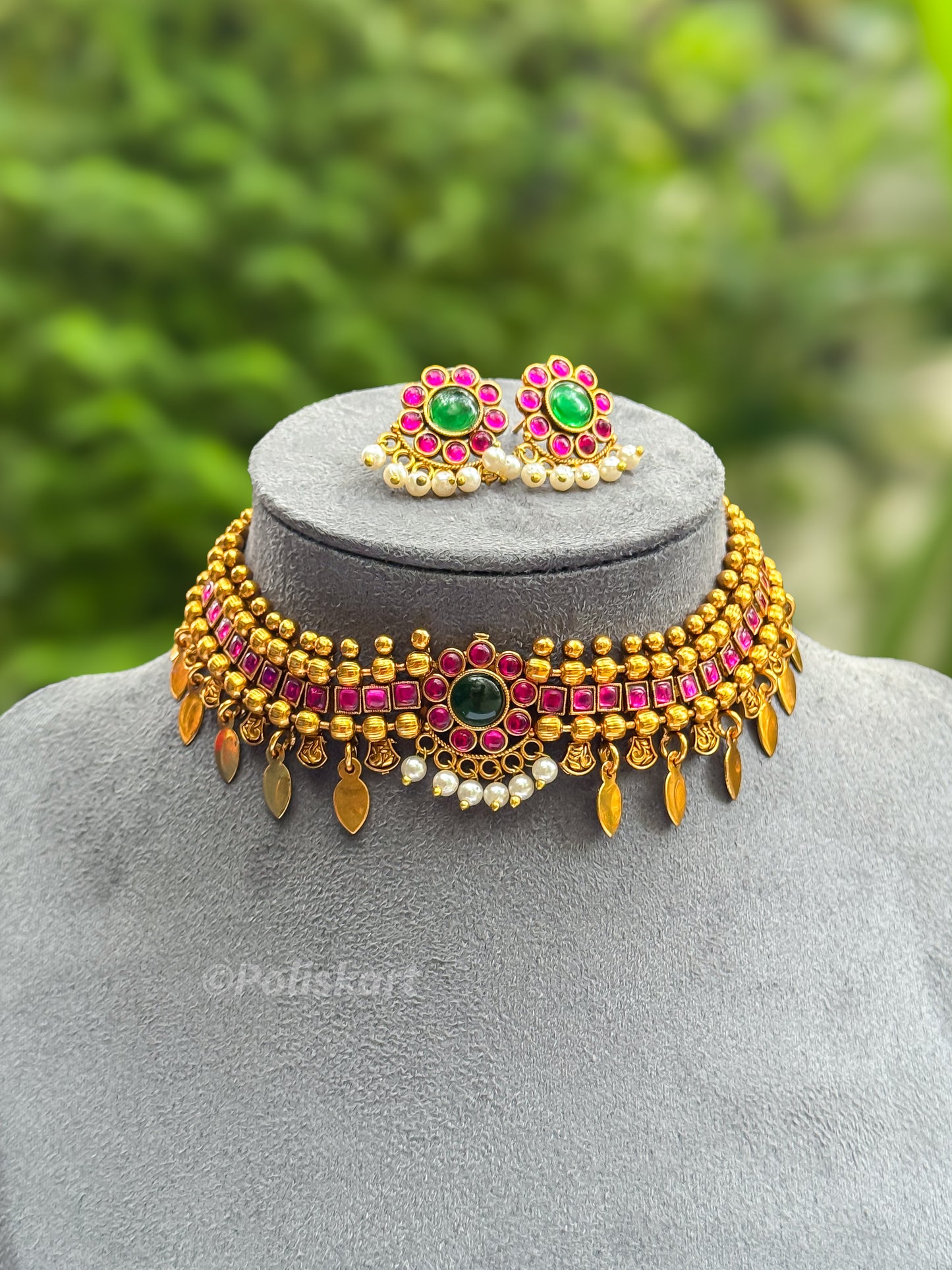 Trending Elakkathali - Stone and petal worked design
