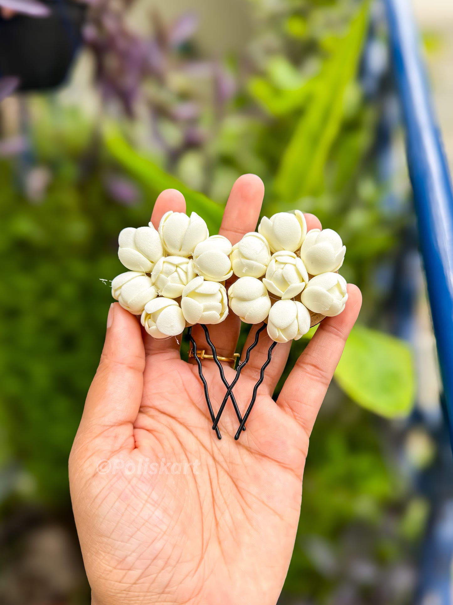 PK095 - Pair of Handmade Malli poo hair U pin