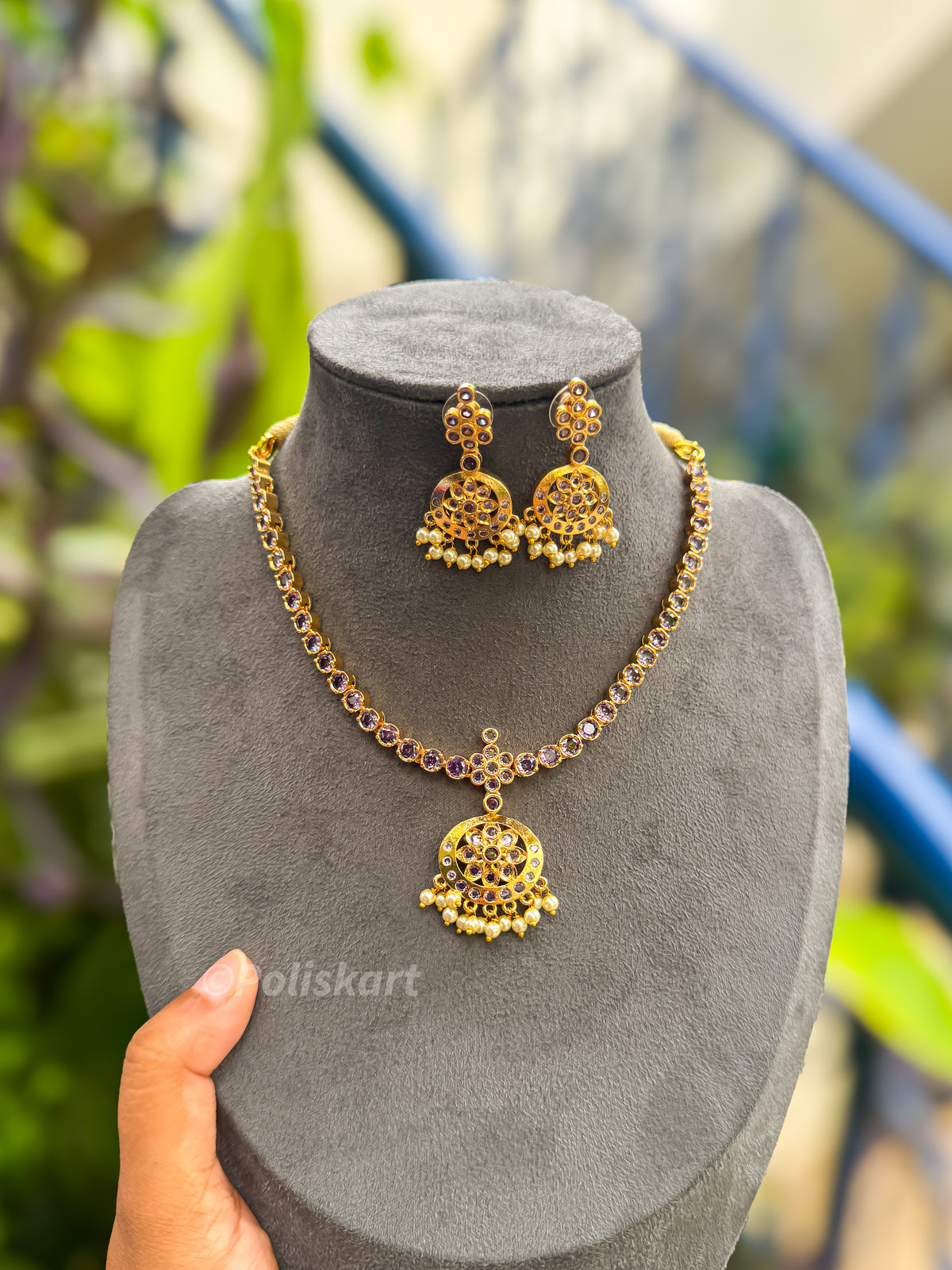 PK171 - Trending premium 80s attigai set - Purple color