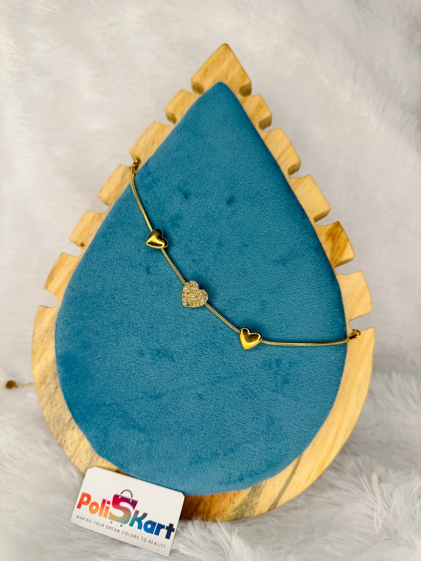 Bracelet - Triple heart stone design
