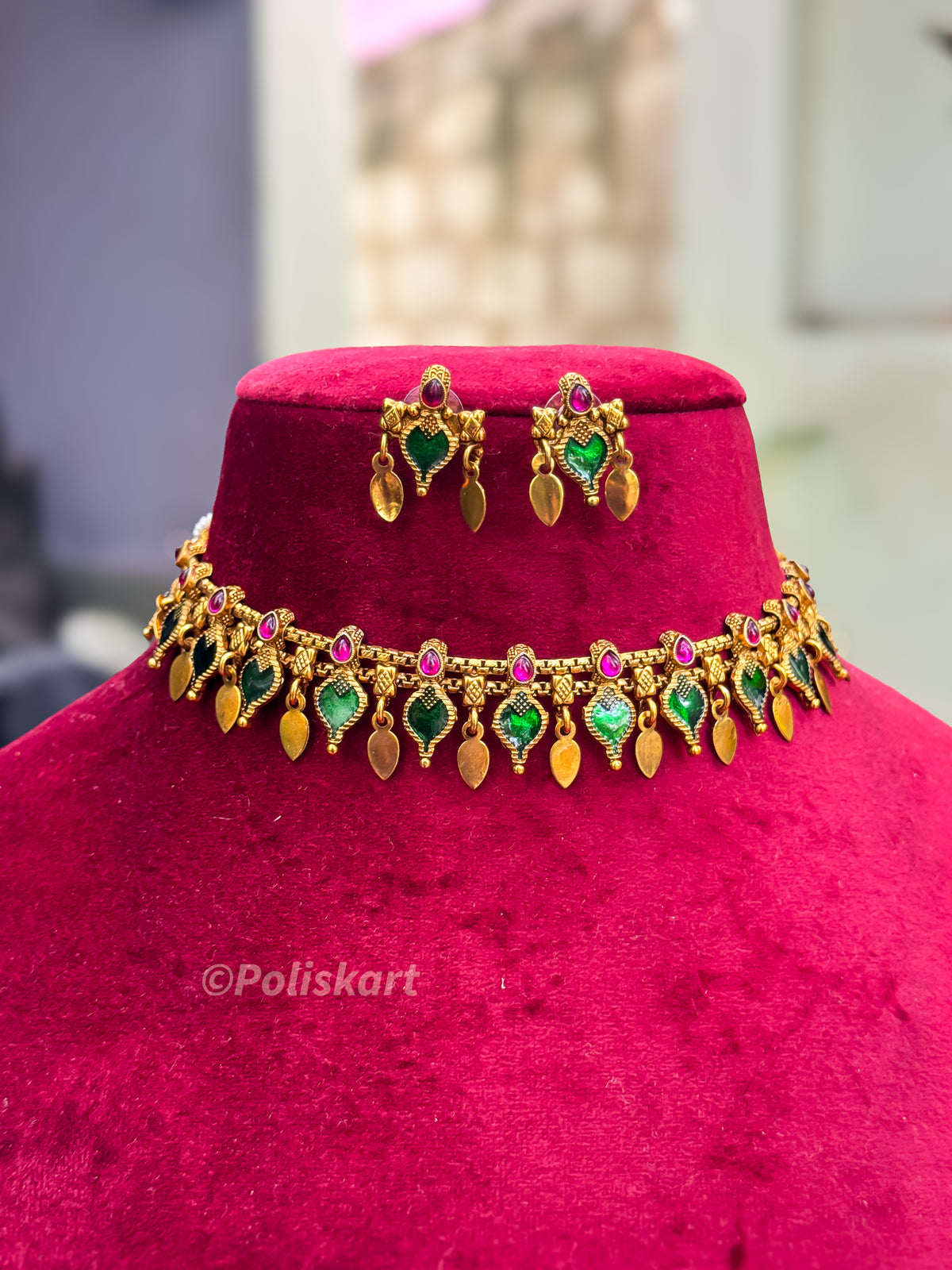 PK260 - Trending palakka designed elakkathali with earring set