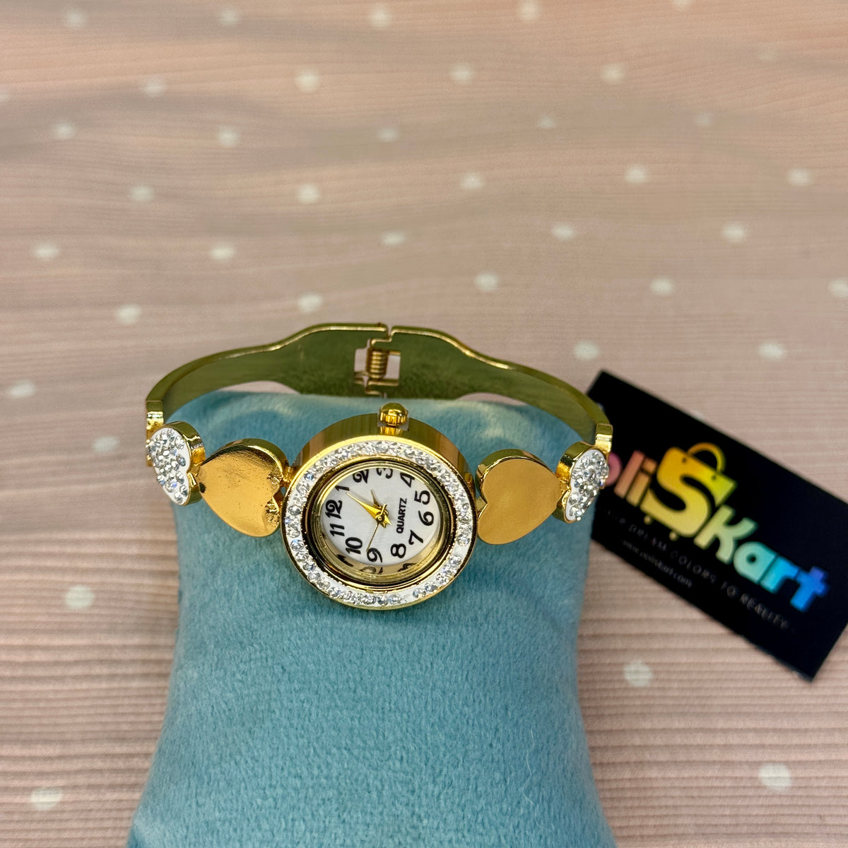 PK282 - Baby free size watches white heart design