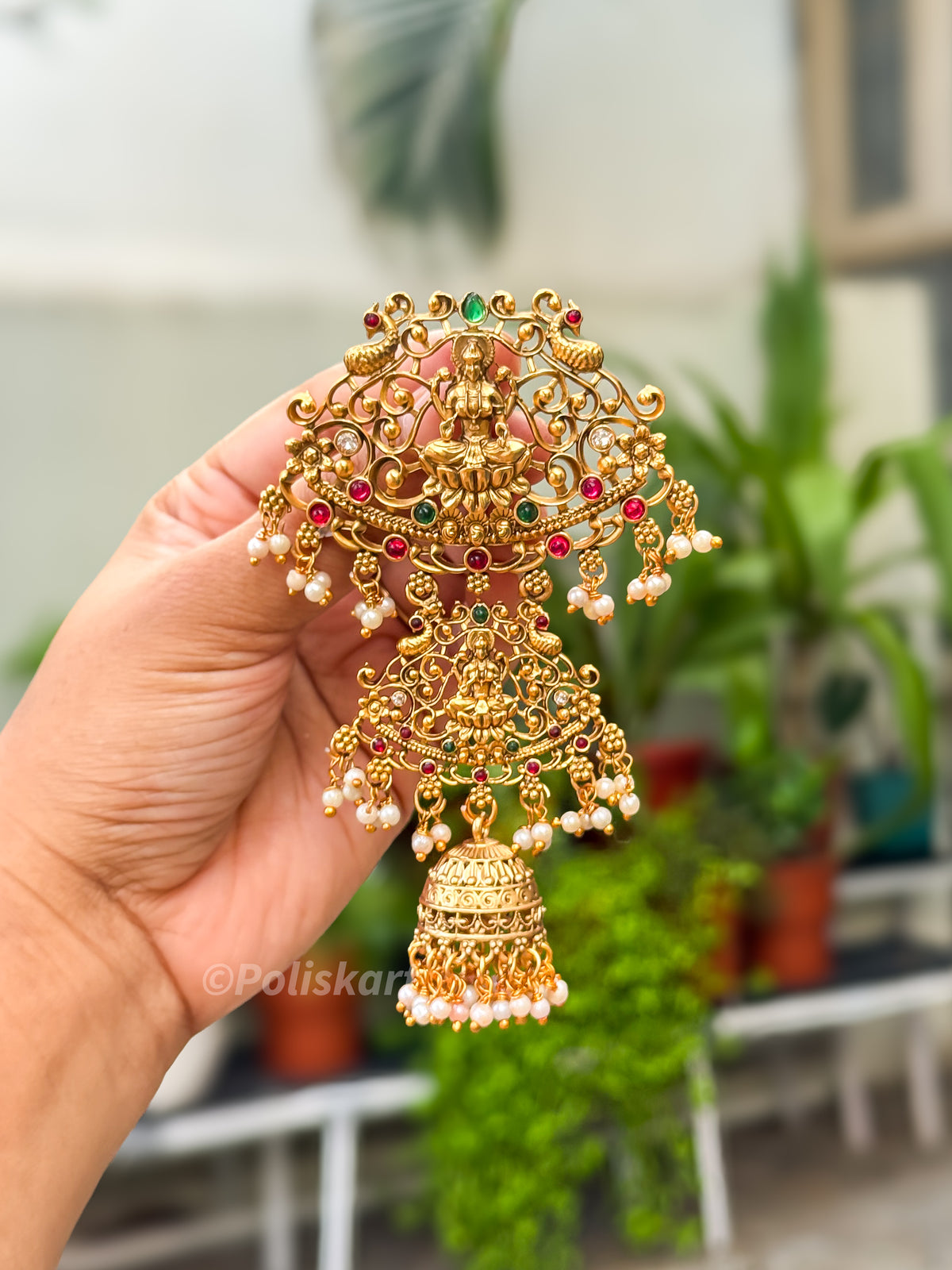PK301 - Hair brooch - Three step lakshmi design