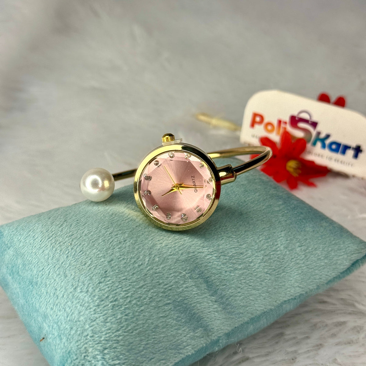 PK326 - Free size watch - Pink circle dial design
