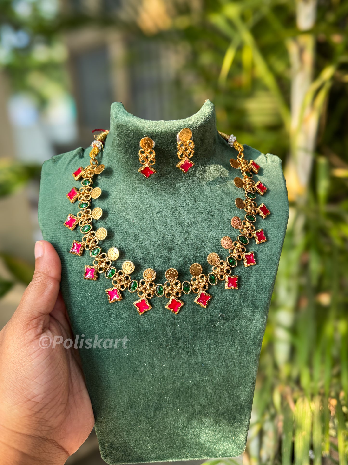 Trending Kasumala and stone worked choker cum necklace set