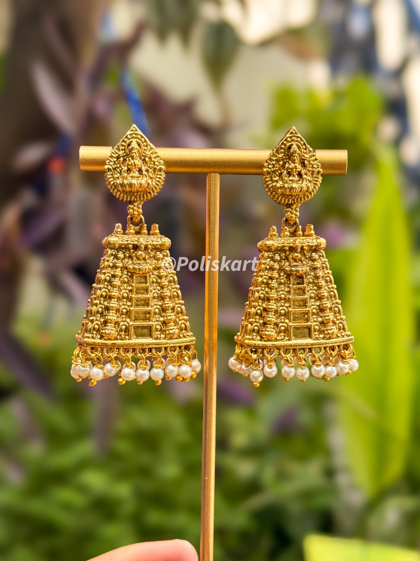 Trending temple jhumk medium length