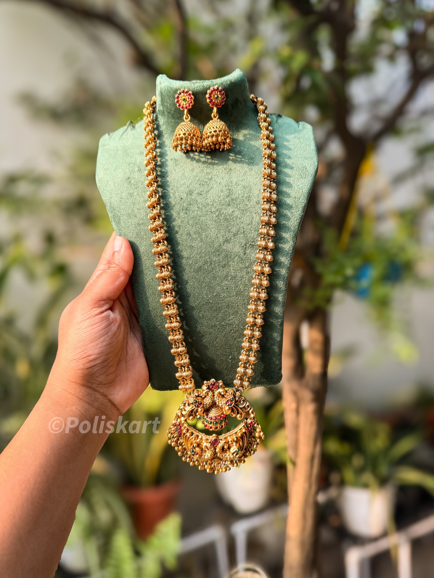 Trending Peacock haram with jhumka set