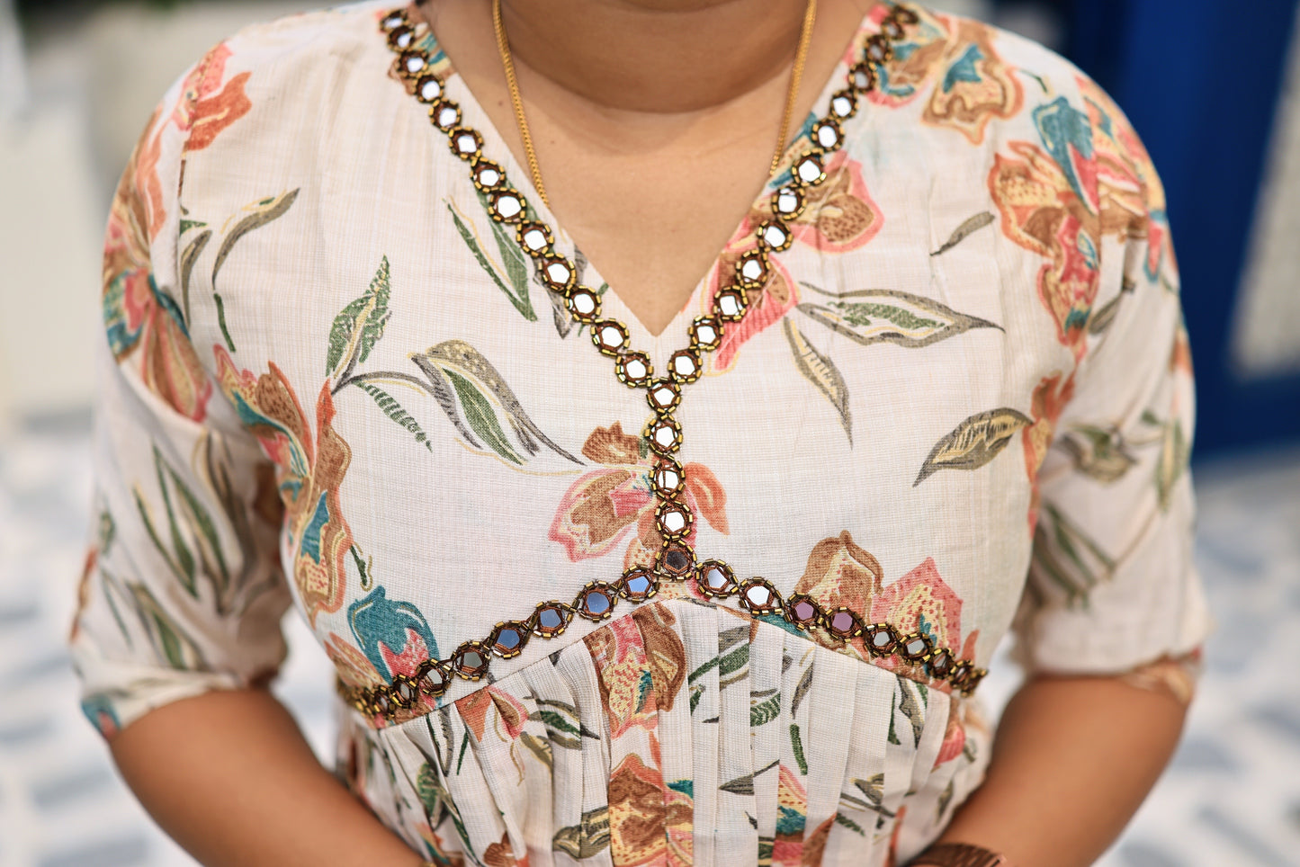 Karthika - Alia cut, mirror worked kurta