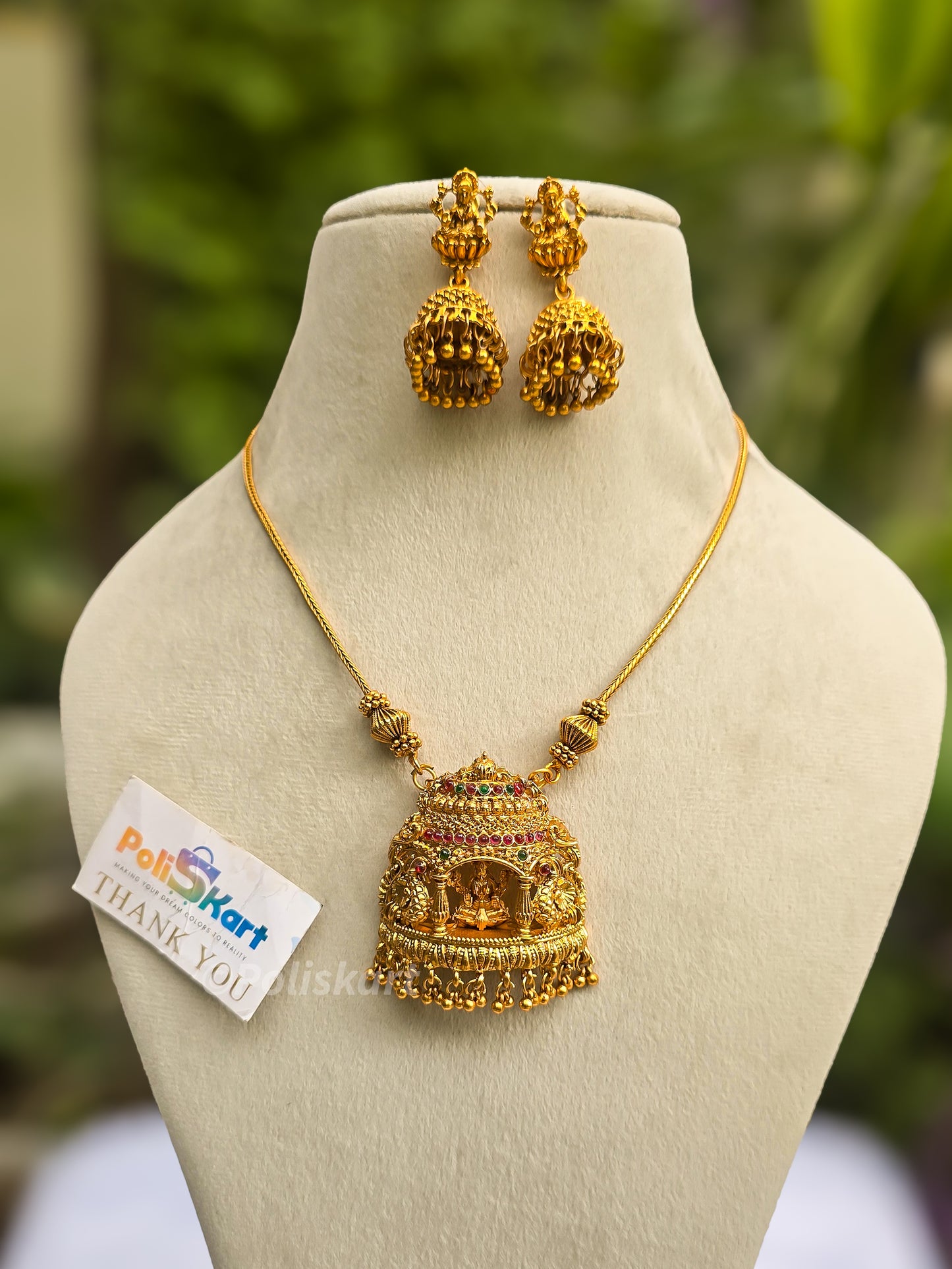Kashi gopuram necklace with earing set