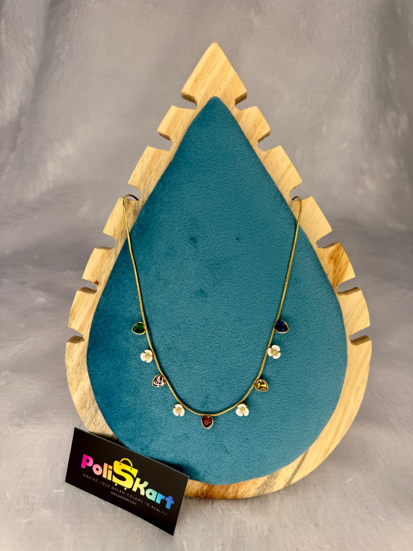 Chain with Multi color flower design