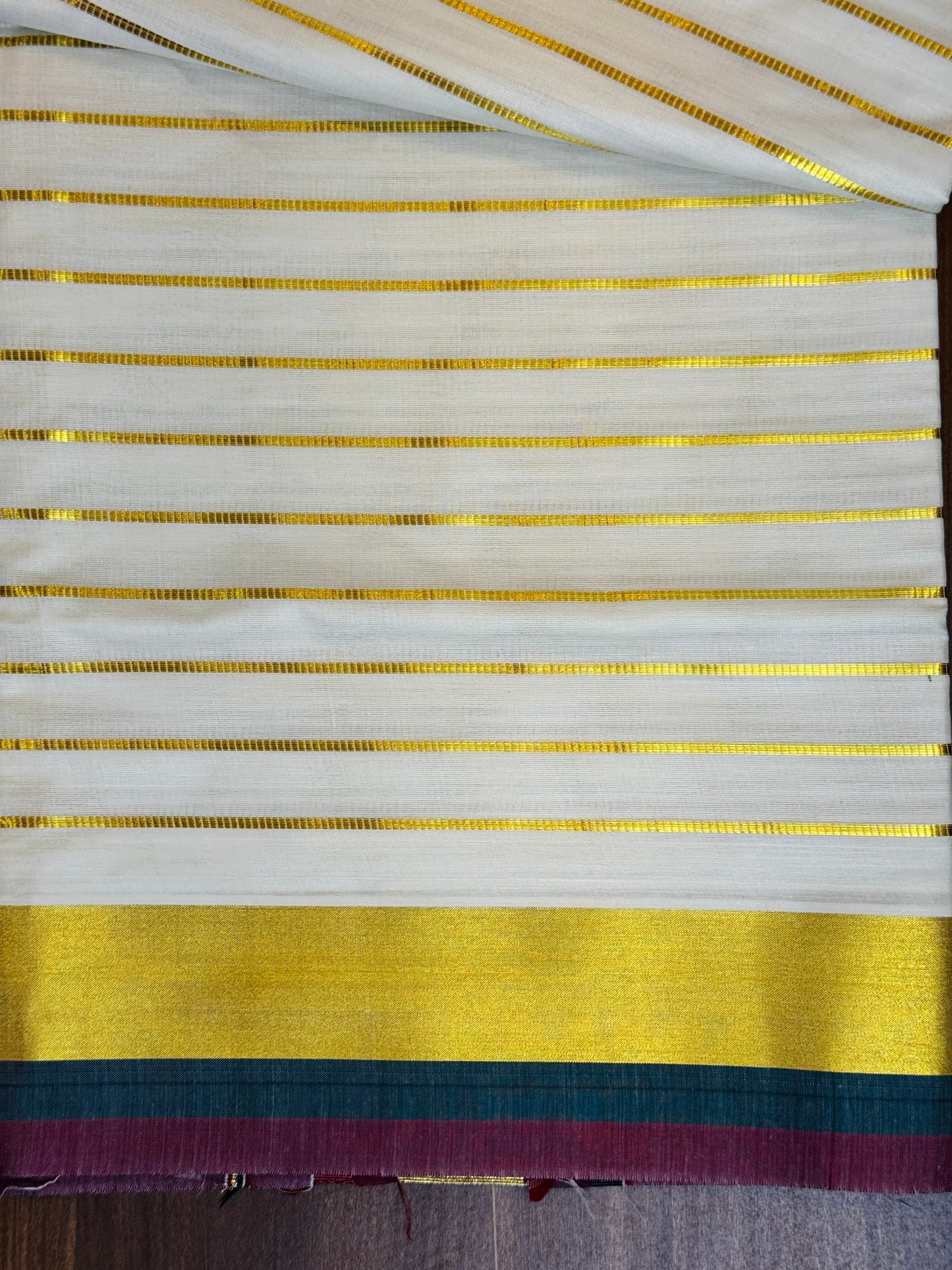 PK044 - Kerala saree - Multi color strip design