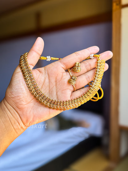 Trending short kasumala necklace with earring