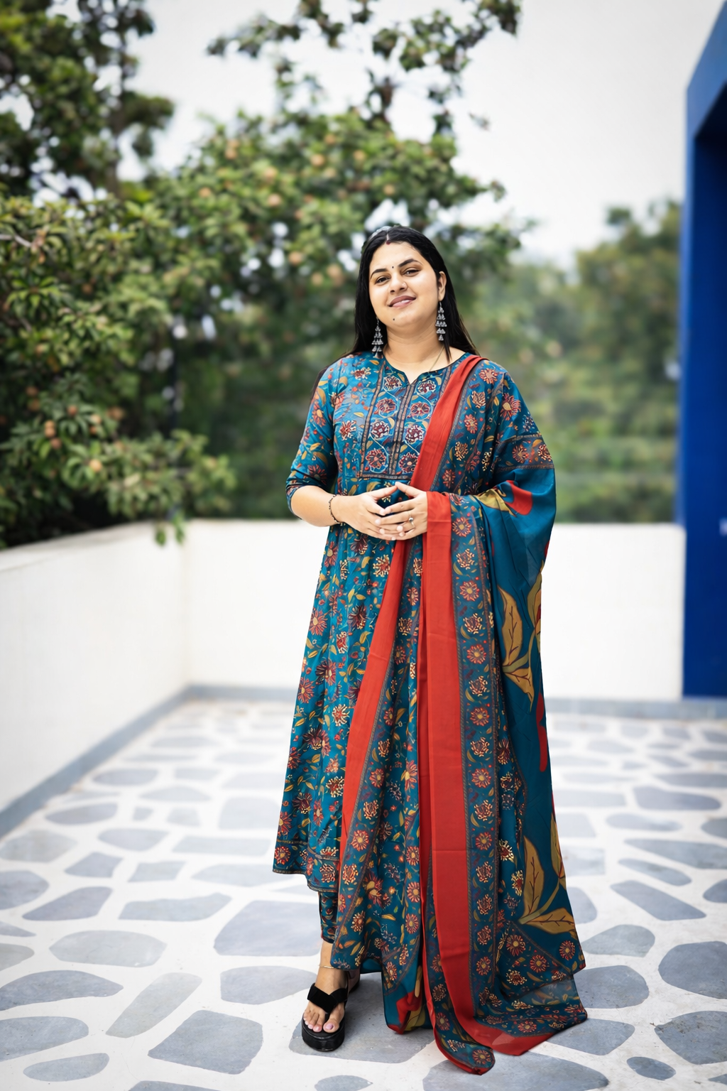 Mayil - Cotton Anarkali suit set