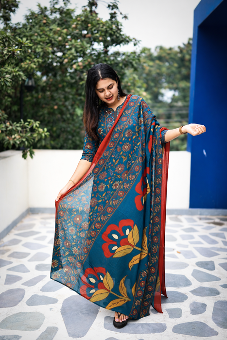 Mayil - Cotton Anarkali suit set – alternate view