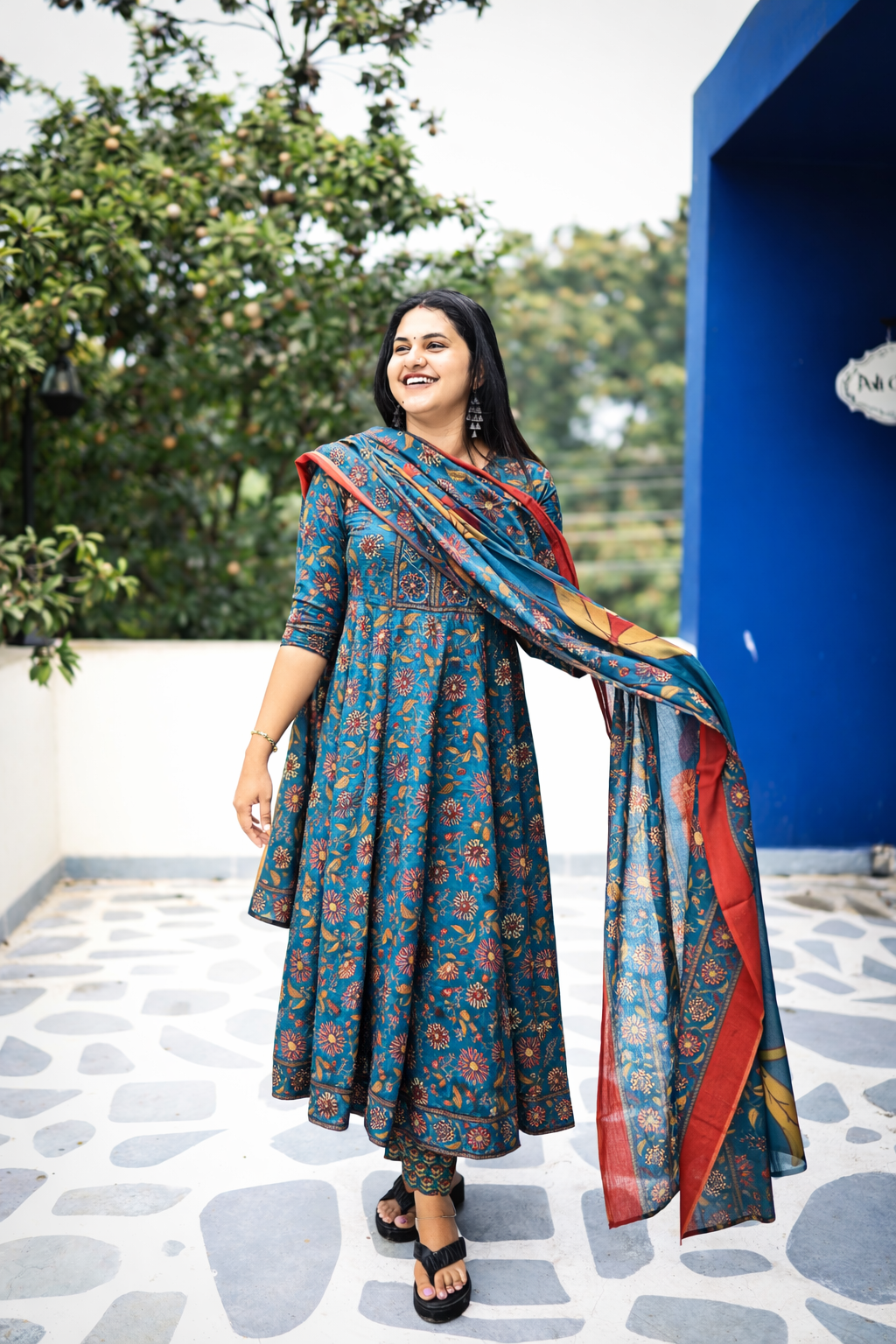 Mayil - Cotton Anarkali suit set