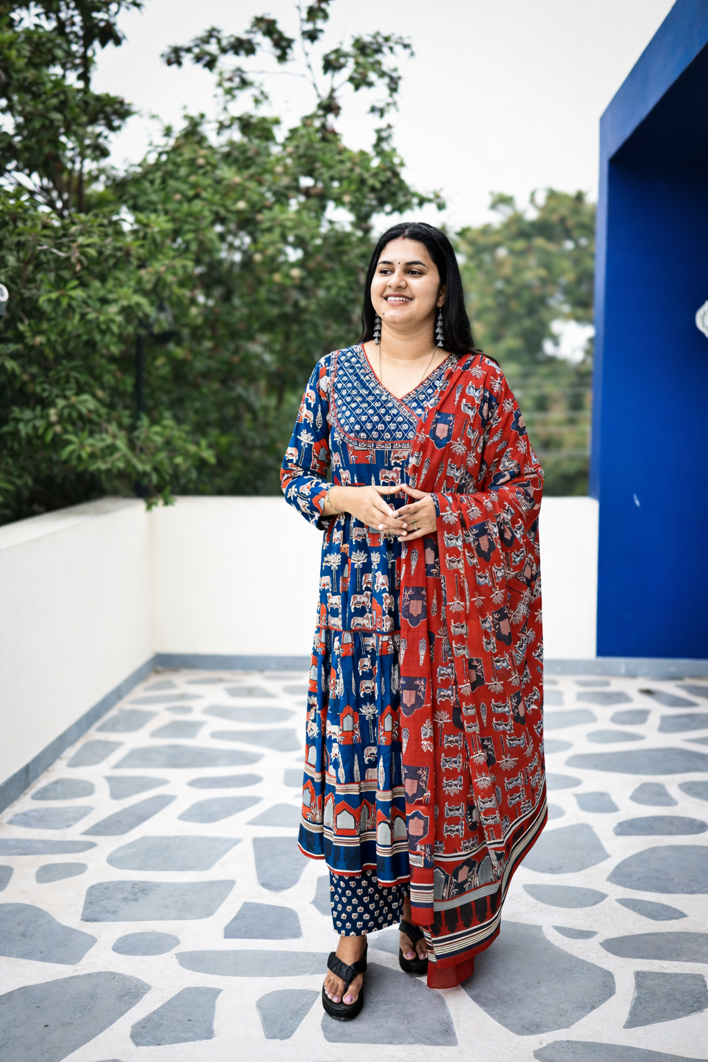 Reeta - Cotton Anarkali Suit