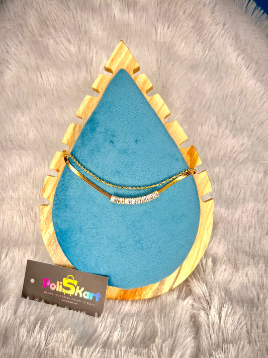 Bracelet with double layered white stone design