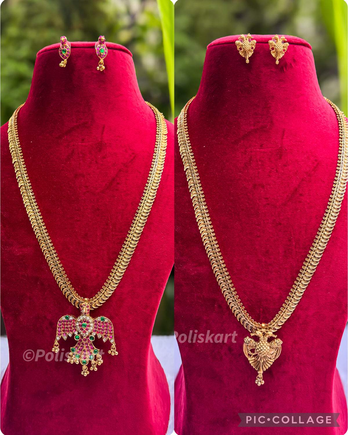 PK159- 2 IN 1 Haram and double pendent with double earing