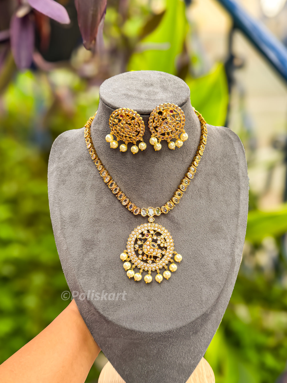 PK164 - Premium 80s attigai peacock design with earring
