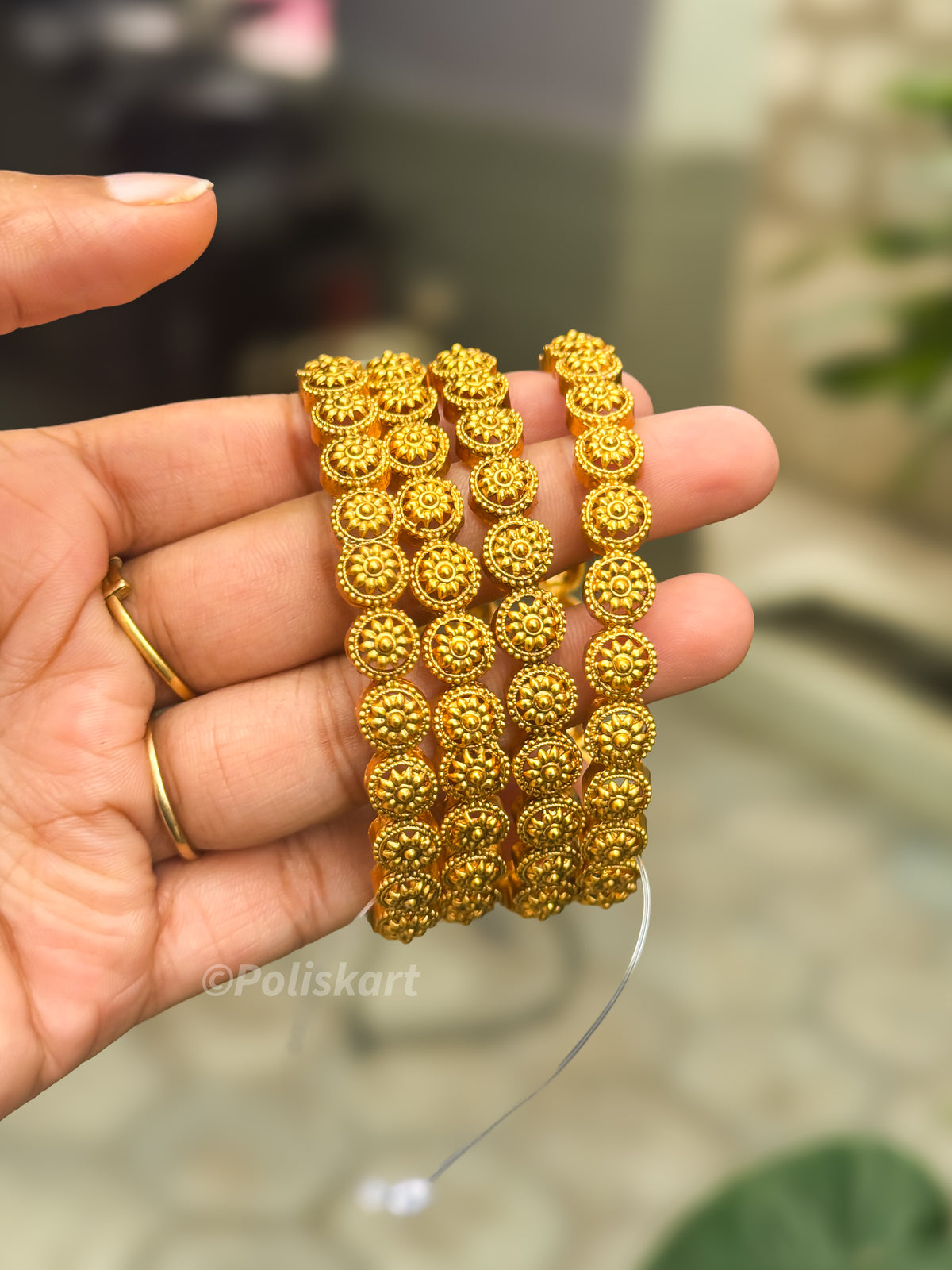 PK173 - 4 bangles set - flower chakra design