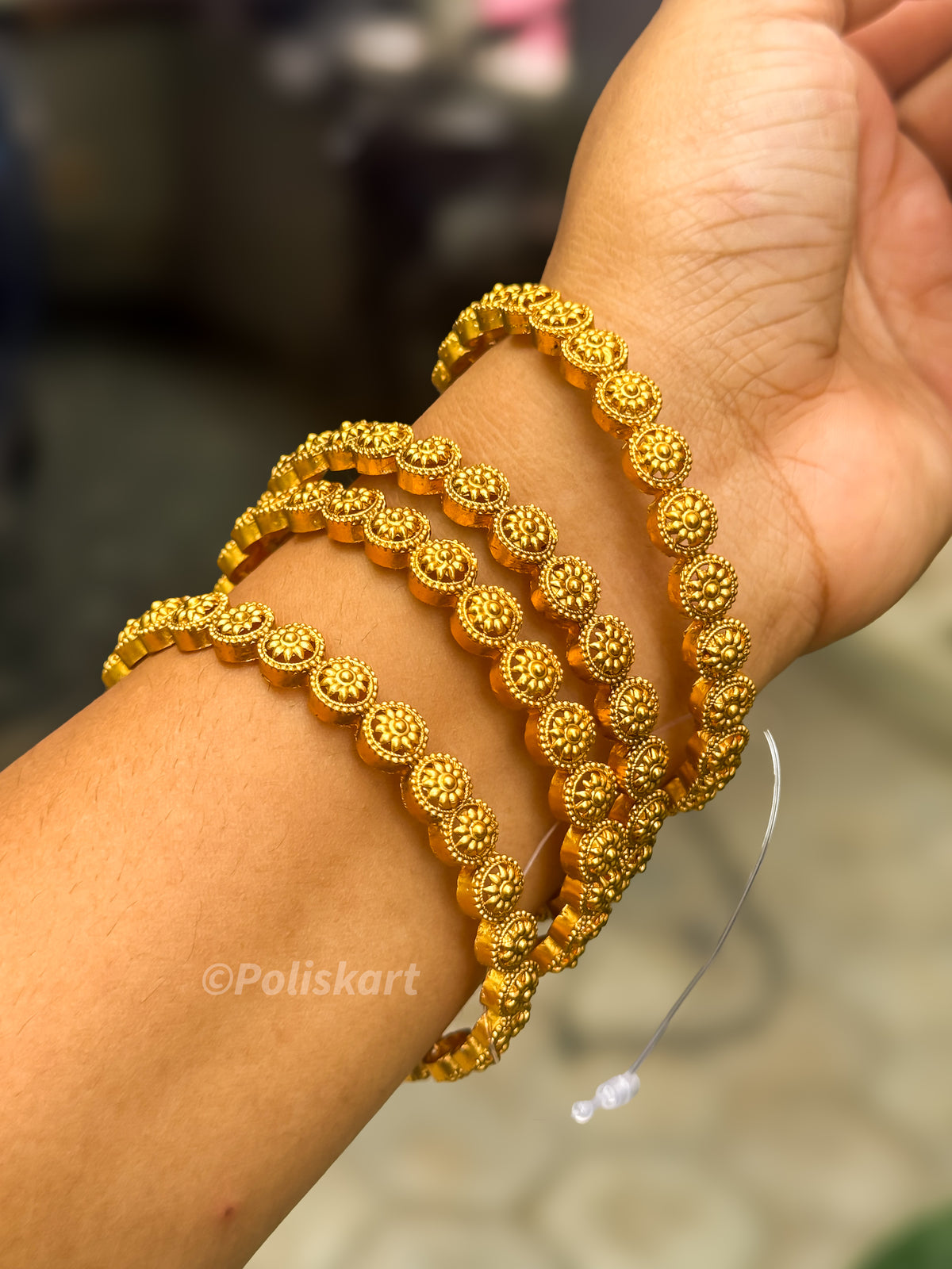 PK173 - 4 bangles set - flower chakra design