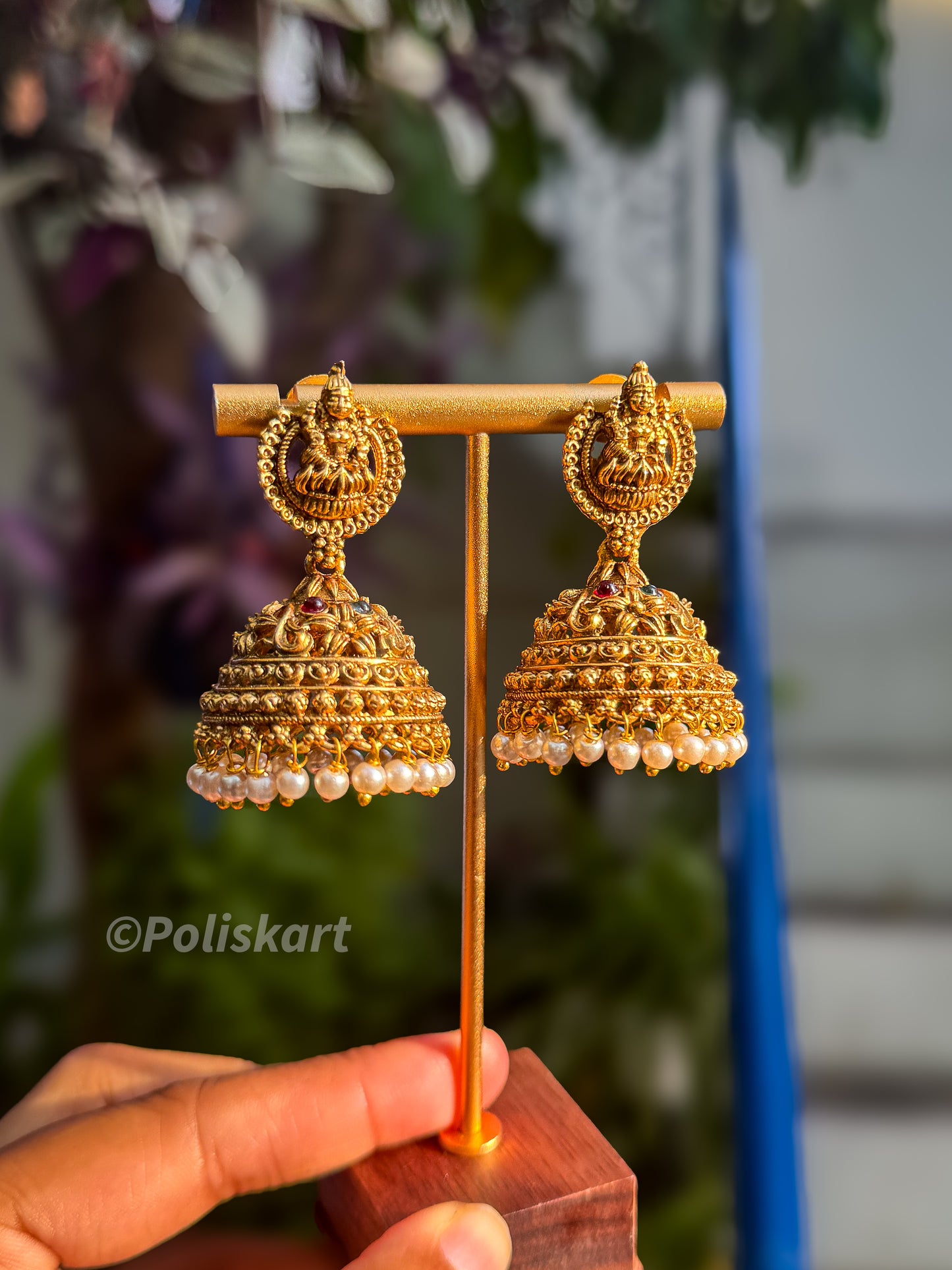 Trending Lakshmi and pearl worked jhumka