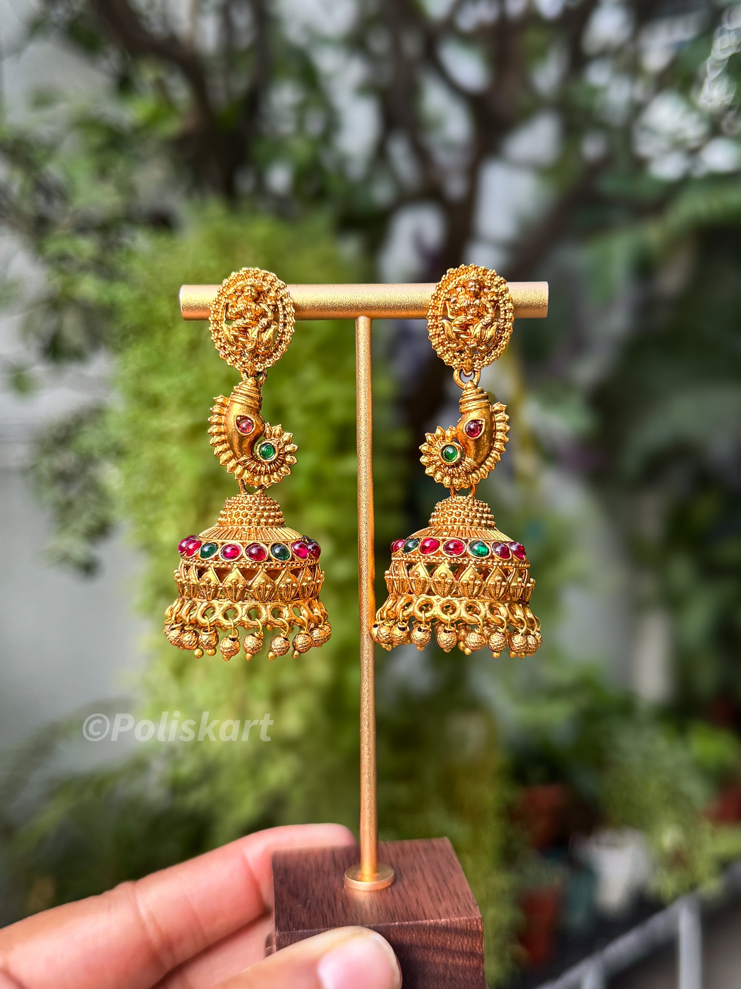 Trending peacock and stone worked jhumka