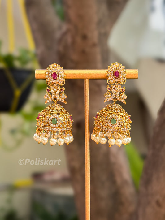 Premium AD stone worked  jhumka
