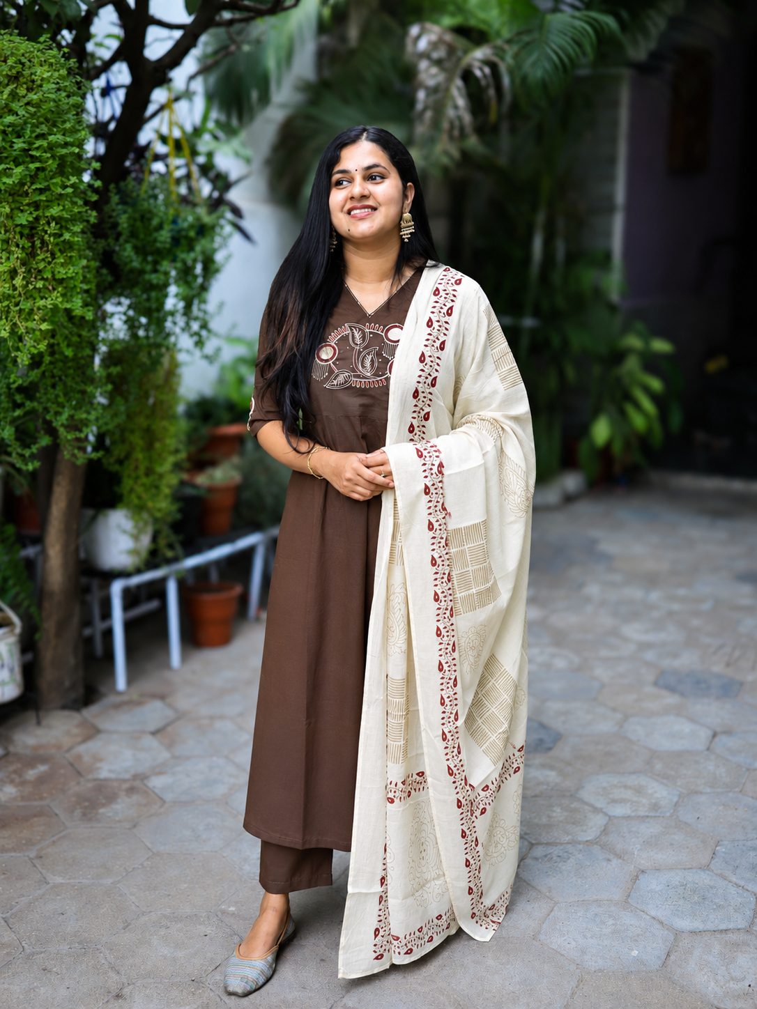 Kaya - Pure cotton Embroidery three piece set