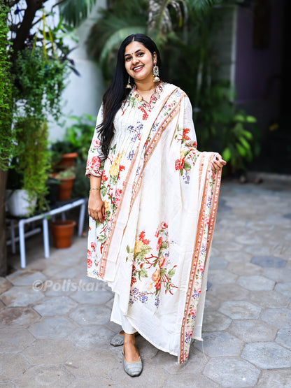 Venba - Embroidery pure cotton three piece set