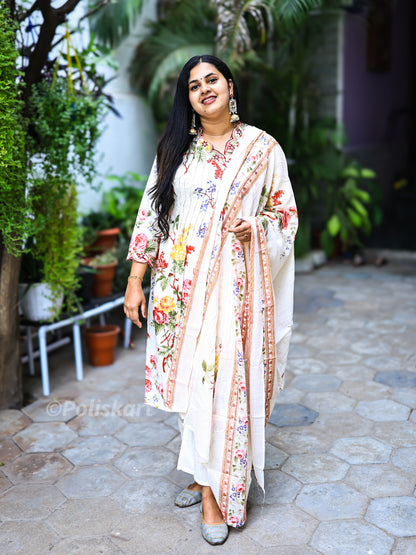 Venba - Embroidery pure cotton three piece set