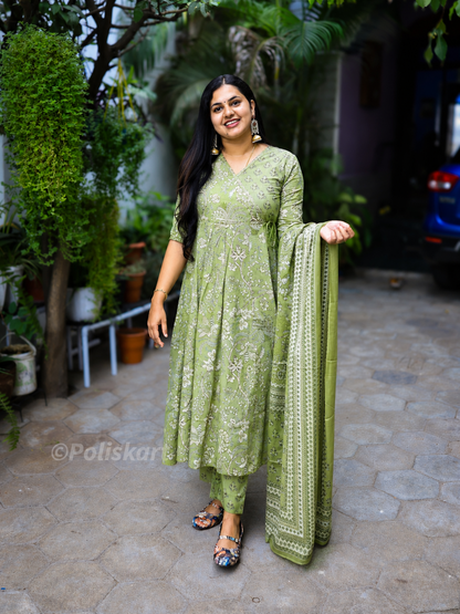 Maragatham - Pure Cotton Three piece Co-ord Set