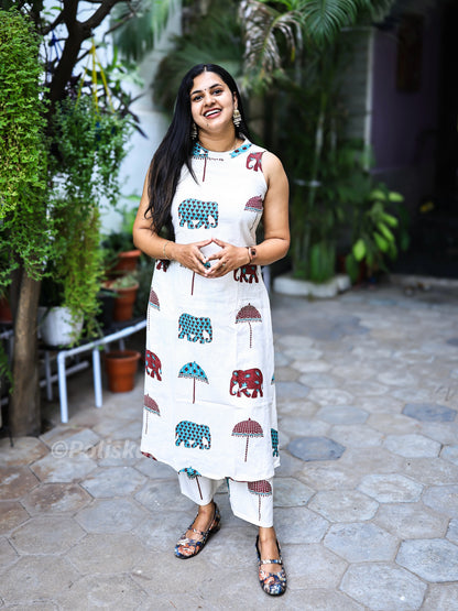 Vennila - Pure Cotton Co-ord set/ sleeves attached