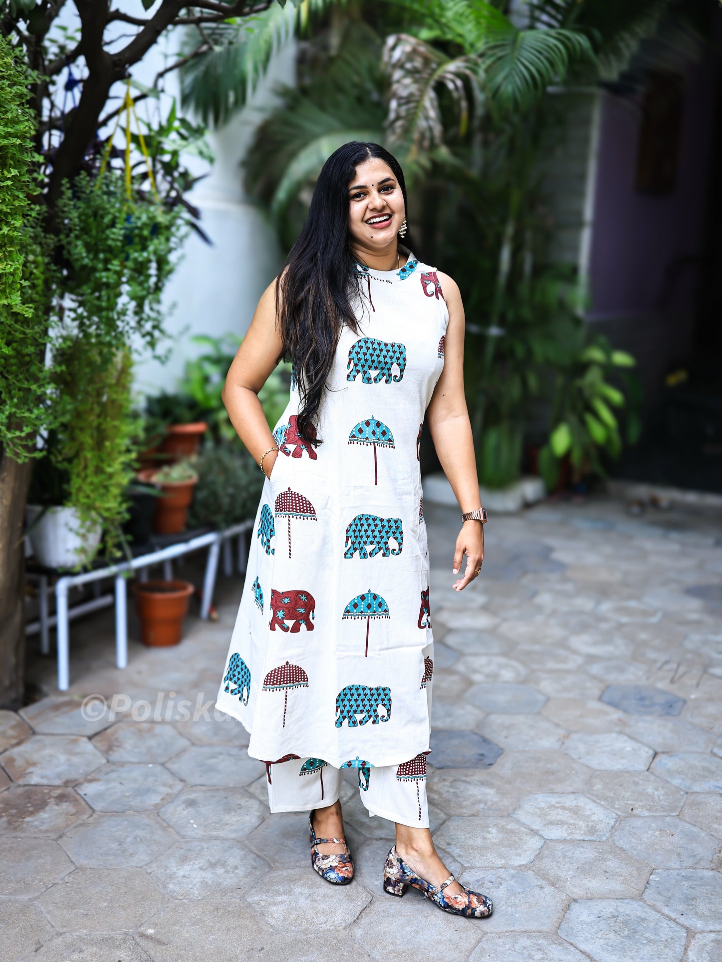 Vennila - Pure Cotton Co-ord set/ sleeves attached