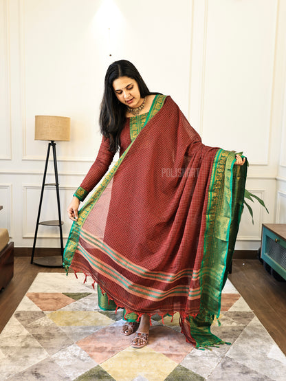 PK191- Preorder - Kathambari - Anarkali Top and Dupatta with full lining