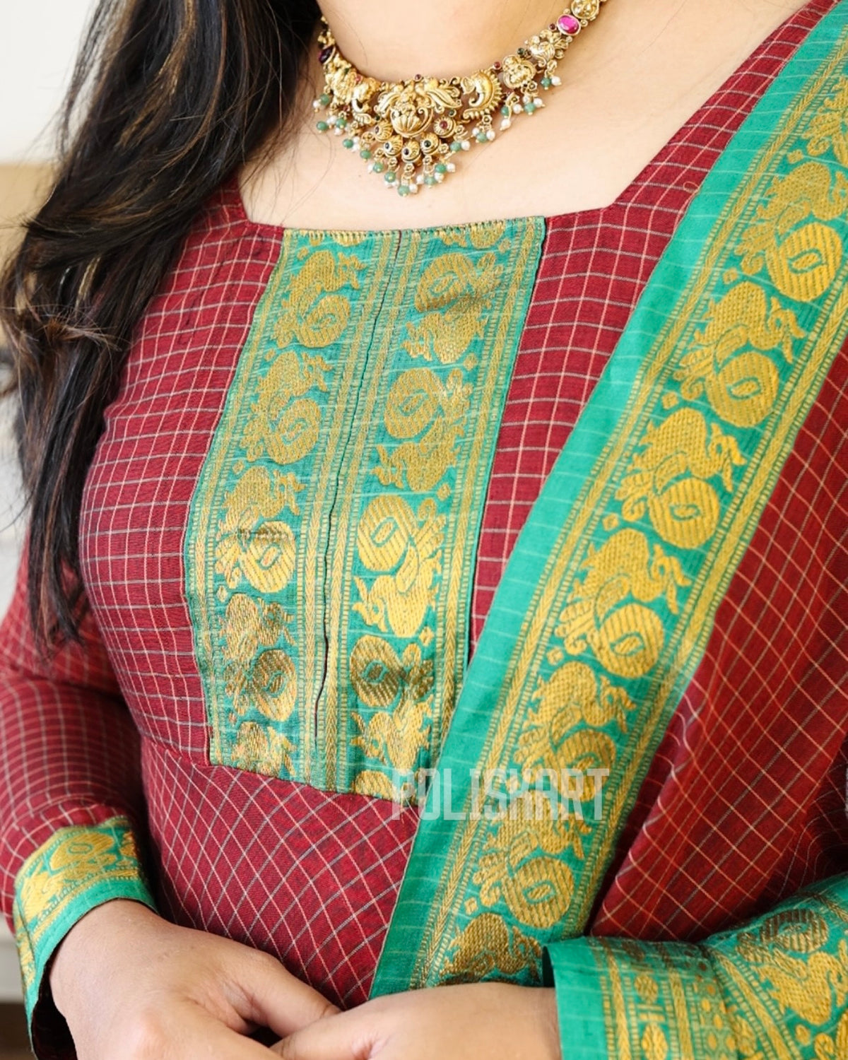 PK191- Preorder - Kathambari - Anarkali Top and Dupatta with full lining