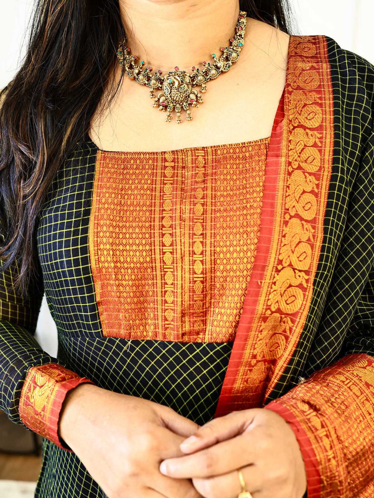 PK192- Preorder - Kayalvizhi - Anarkali Top and Dupatta with full lining