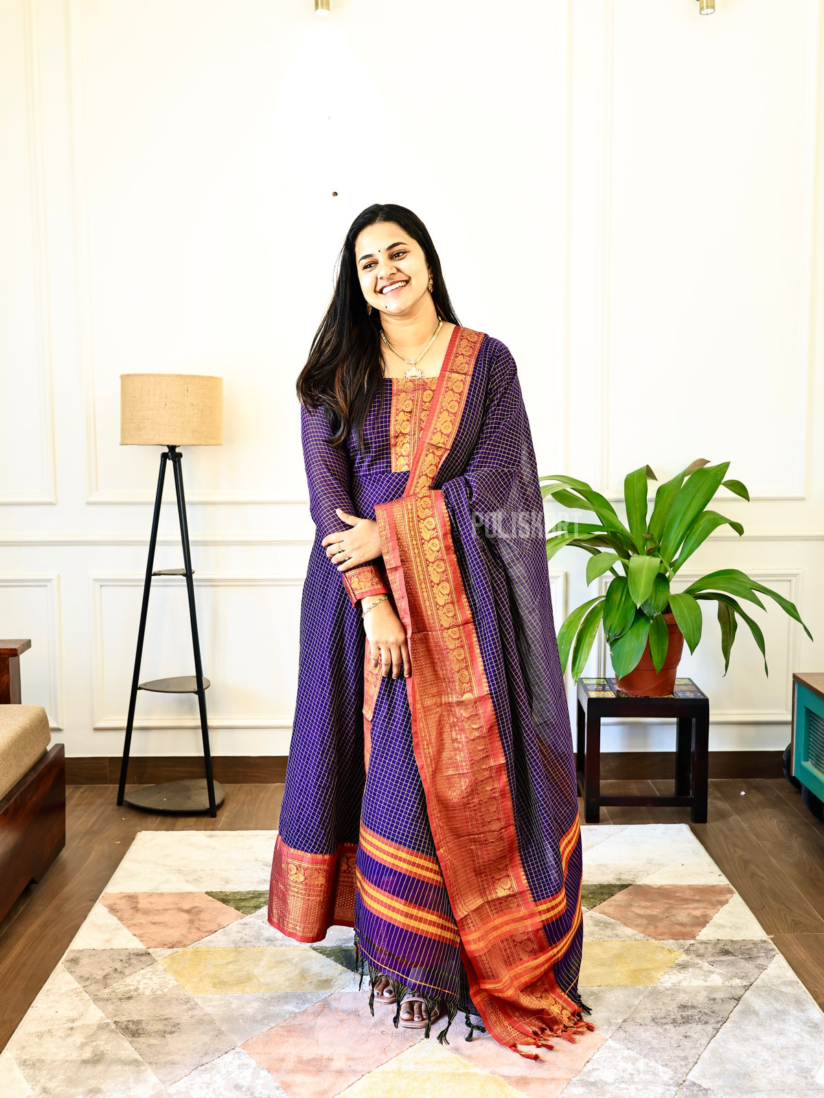 PK193- Preorder - Mrinalini - Anarkali Top and Dupatta with full lining