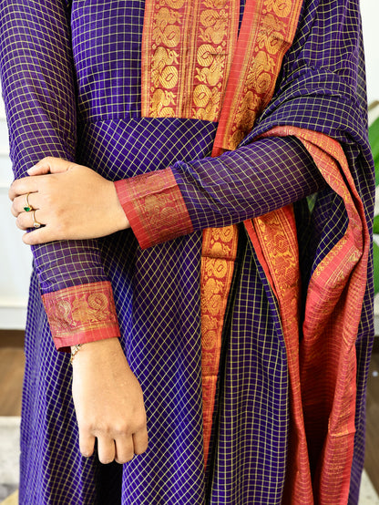 PK193- Preorder - Mrinalini - Anarkali Top and Dupatta with full lining