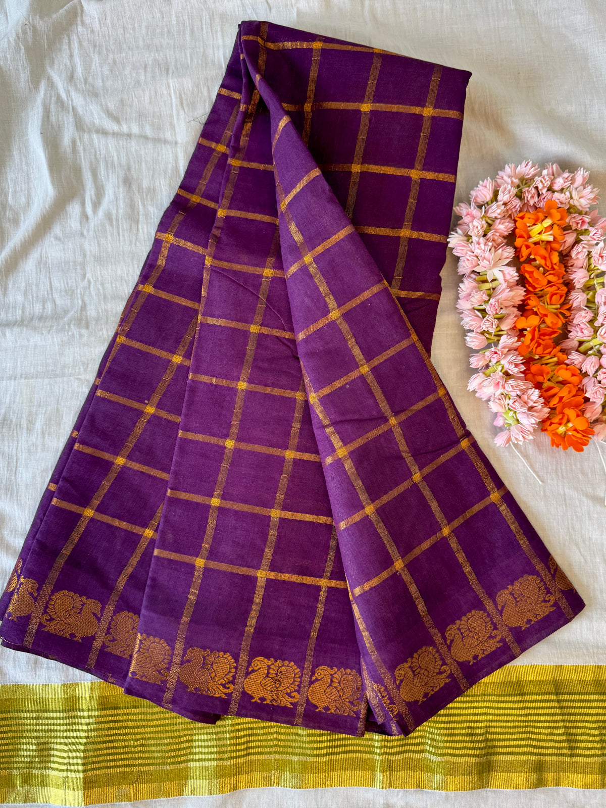 PK195 - Original Pavithra Katam Saree - Purple color with blouse