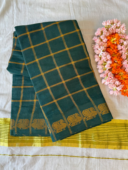PK197 - Original Pavithra Katam Saree - Bottle Green color with blouse