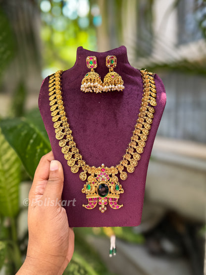 Trending kasumala and stone worked Haram with jhumka set