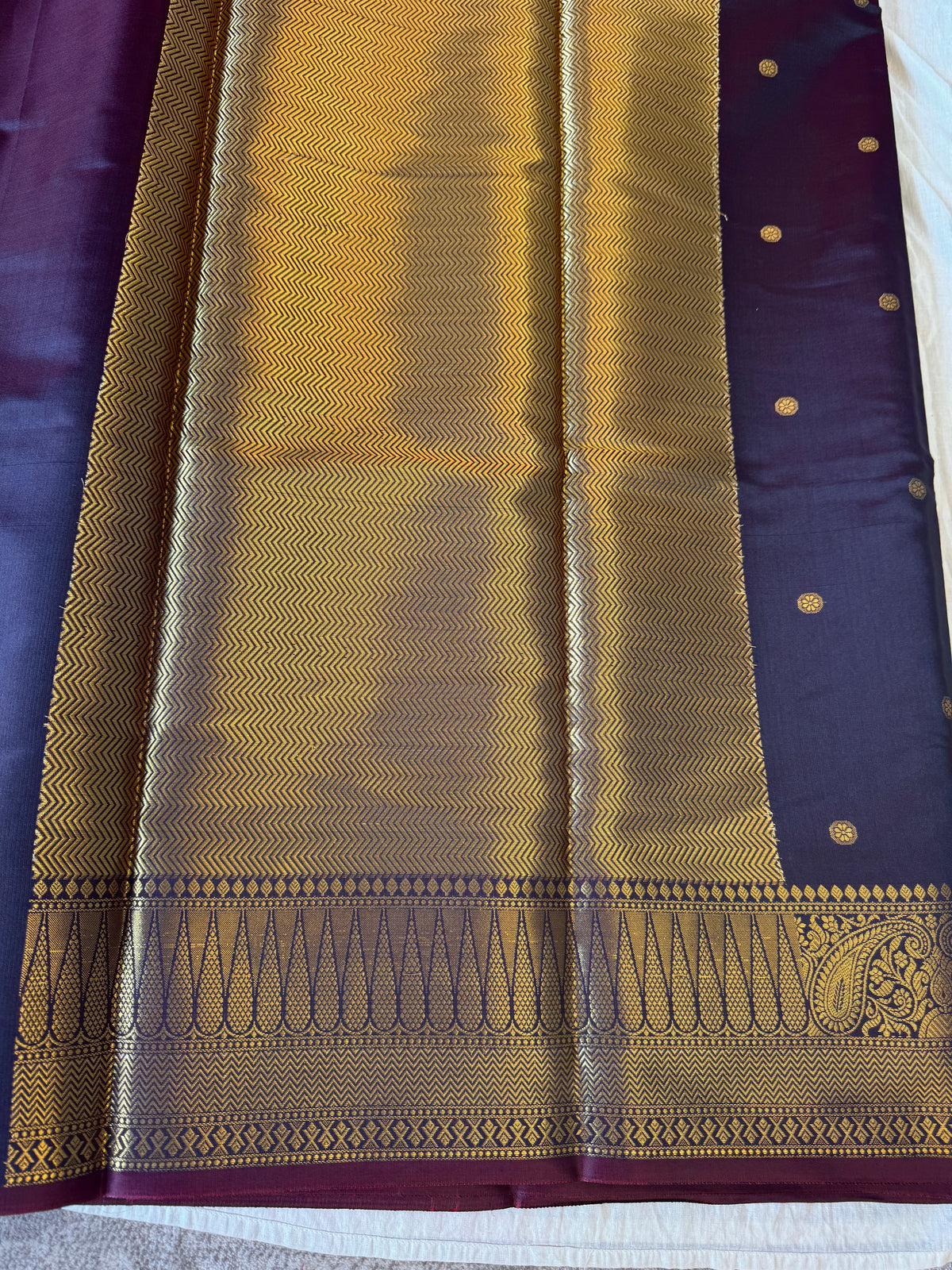 PK204 - Original Banarasi semi katan semi slik Saree - Coffee brown color with blouse
