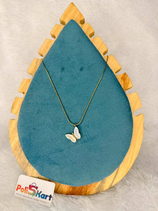 Chain with White butterfly pendant