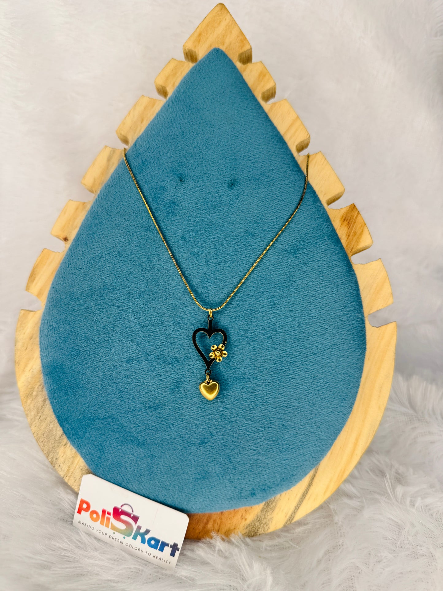 Chain with double heart pendant