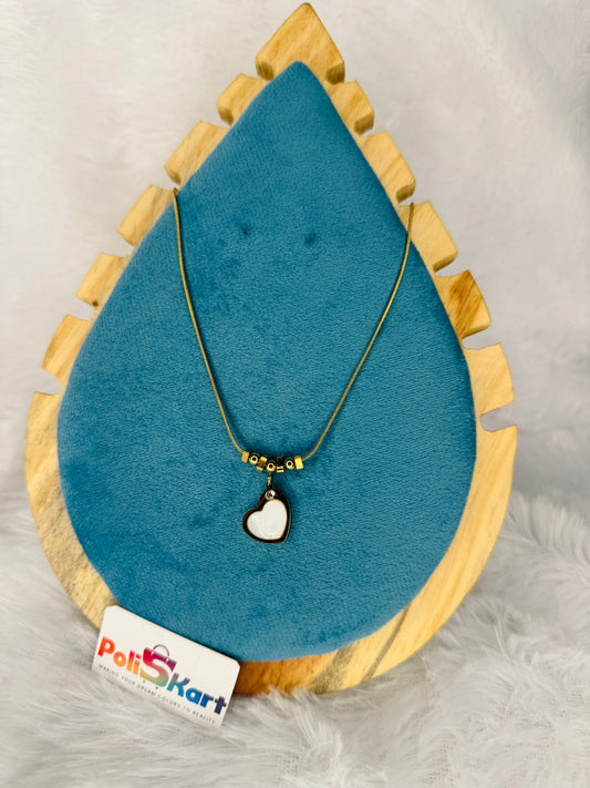 Chain with White heart pendant