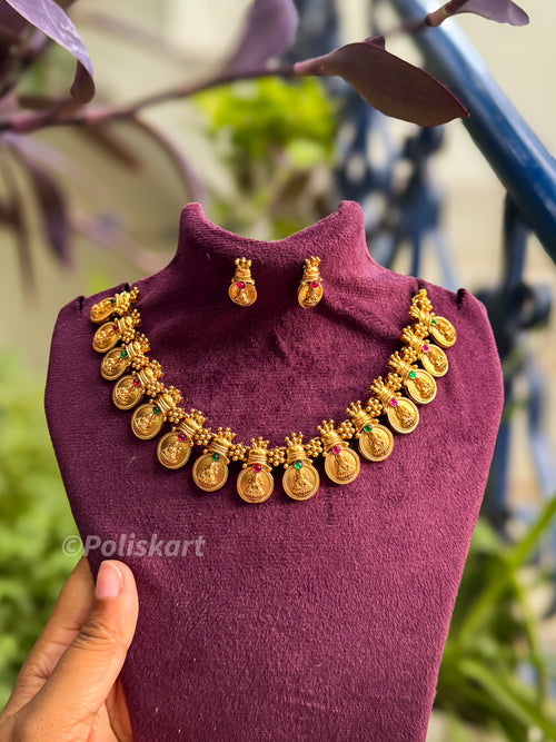 Simple kasumala designed necklace with earring