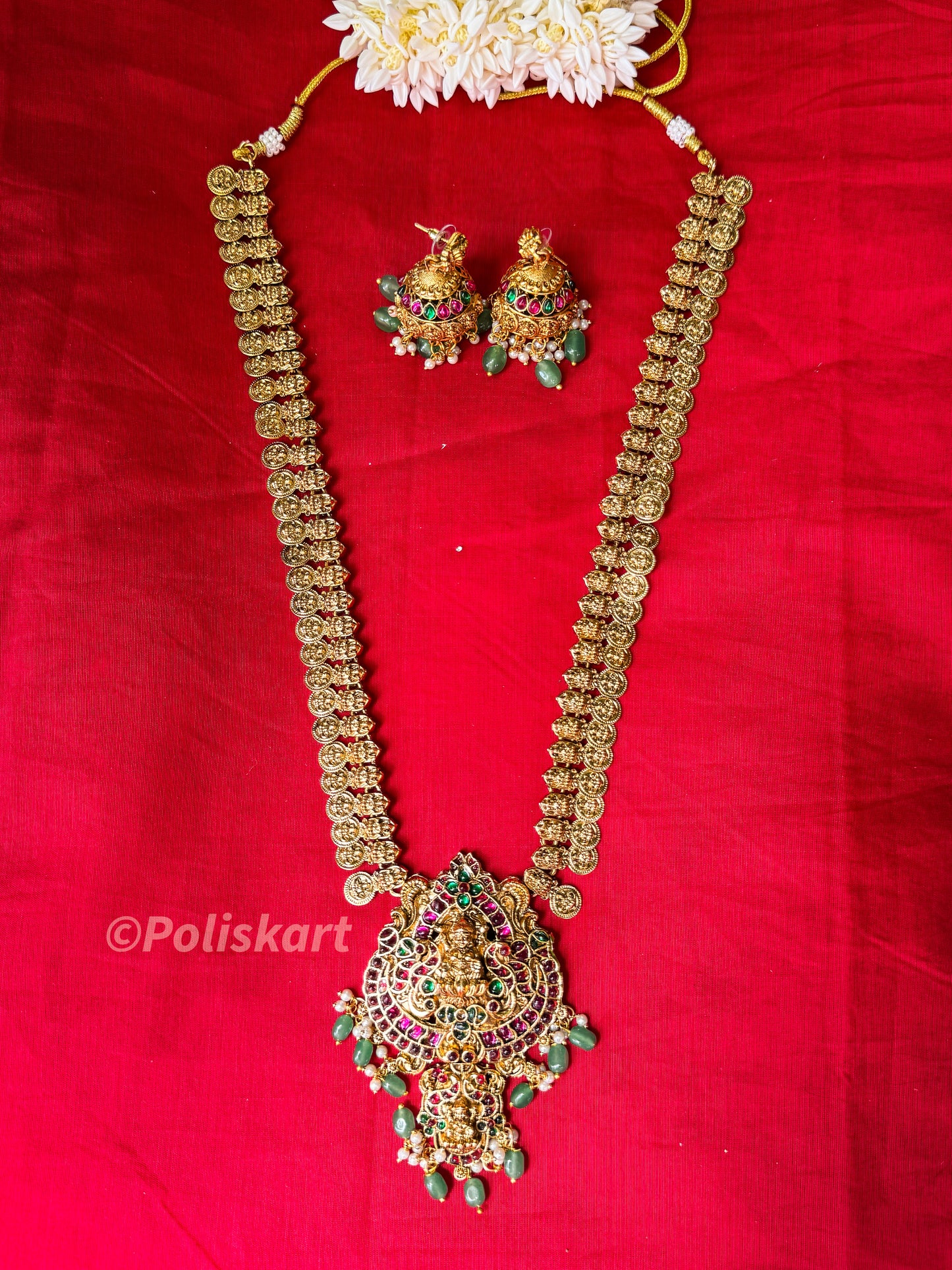 Premium Look kasumala and lakshmi Haram with jhumka set