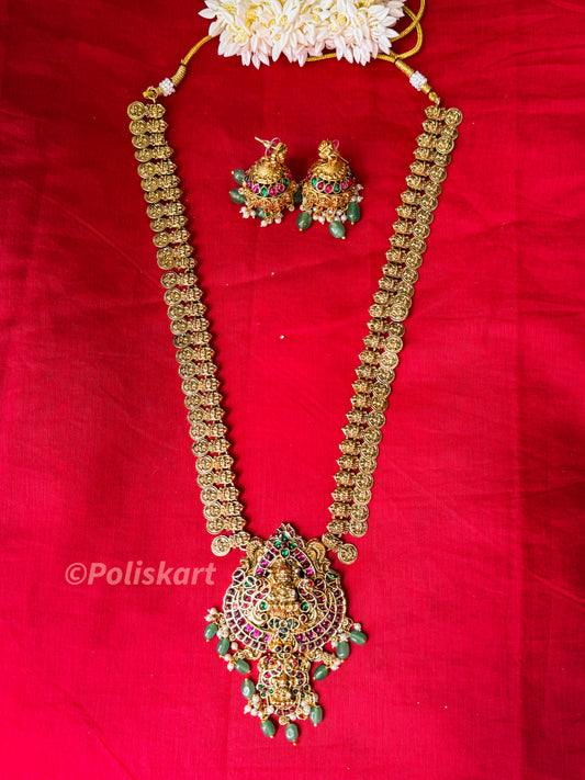 Premium Look kasumala and lakshmi Haram with jhumka set