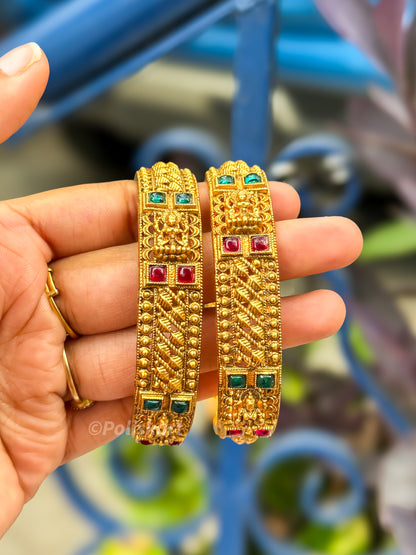 PK274 - Pair of multi stone worked Lakshmi Bangles